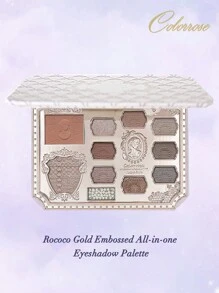 COLORROSE 浮雕彩妆盘，哑光闪光粉眼影盘，显色度高，持久亮泽闪光眼影，丝滑，轻盈，顺滑，带镜面，荧光笔轮廓腮红粉一体式彩妆盘 - 1089 烏木沉香 - 查看 1