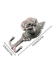 2入組窗簾掛鉤玫瑰花式窗簾繫帶牆掛鉤,適用於臥室宿舍窗簾裝飾,復古風格 - 金色 - 查看 3