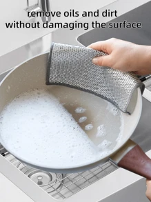 8pcs Multipurpose Wire Miracle Cleaning Cloths,  For Wet And Dry Mesh Microfiber Cleaning Cloth For Metal, Kitchen, Dishes - Silver - View 6