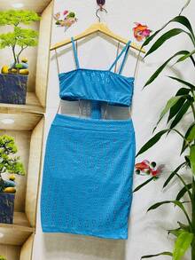 Women Two-Piece Outfits - 藍色 - 查看 2