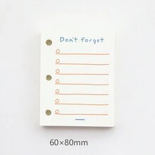 1pc(60张)3孔活页本迷你3孔替芯活页本内页内芯方形日周计划手帐计划本自律卡本效率贴纸本简约贴纸纸每日计划周计划备忘录多功能学生便利贴本可撕不干胶便签纸自律每日计划本时间管理周计划todo list计划打卡卡可爱ins风手账留言本 - 多色-僅紙張 - 查看 8