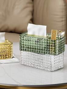 1入高端極簡風格的面紙盒,擁有輕奢風格,適用於咖啡桌和辦公室裝飾和收納 - 白色 - 查看 6