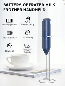 CLITON 1入2節aa電池強力奶泡器手持泡沫製造機 - 咖啡攪拌器,卡布奇諾,馬卡龍,熱巧克力,禮品包括：僅懸架夾,適用於父親節,母親節,聖誕節,感恩節,萬聖節,情人節 - 藍色 - 查看 5
