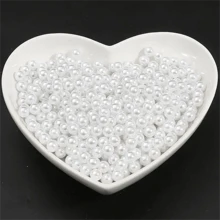 3mm-20mm白色仿珍珠圓形仿珍珠間隔鬆散珠子diy珠寶製作項鍊手鍊耳環配件 - 白色 - 查看 13