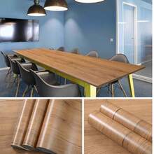 1捲木紋壁紙pvc防水家具木門櫥櫃翻新復古貼紙自粘壁紙加厚版 - 彩色 - 查看 3