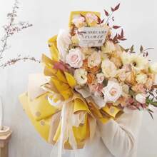 20 張/包韓式防水花卉包裝紙帶圓點和花卉圖案,厚花束包裝材料 - 淺灰紫 - 查看 6