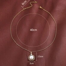 1pc Simple Line Hollow Out Design Elegant Copper Necklace For Women - Multicolor - View 4