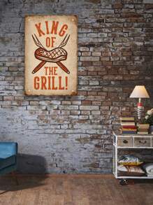 1入組烤肉金屬錫牌,烤肉之王海報油畫,復古鑲板牆藝術裝飾,適用於餐廳、後院、露台、男人洞,7.9 X 11.8英寸 - 彩色 - 查看 5