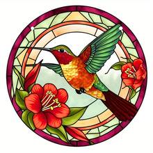 1入組,蜂鳥＆紅白花窗掛陽光板,春夏家居裝飾,廚房裝飾,陽台裝飾,門壁吊飾,聖誕禮物/新年禮物/情人節禮物 - 彩色 - 查看 2