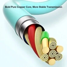 3合1 USB-C 充電和數據傳輸線，兼容 iPhone 15/14/13/12/11/Samsung S24/S23/S22/S21/Xiaomi/Huawei，通用高效充電轉換器 - 粉色 - 查看 3