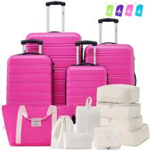 MERAX Hardshell Luggage Sets 4 Pcs + Bag Spinner Suitcase With TSA Lock Lightweight-16"+20"+24"+28" Luggages