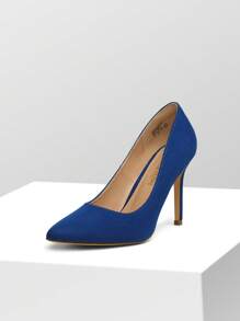Women Stiletto High Heel Pumps Pointed Toe Elegant Wedding Court Pumps Shoes - Xanh đậm - Xem 2