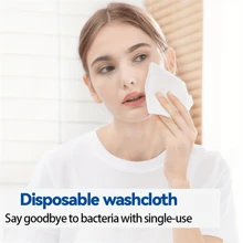 1入組50張高品質一次性臉部毛巾，抽取式臉部清潔毛巾附盒，完美海灘假期必備 - 白色 - 查看 1