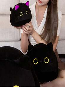 1入組黑貓毛絨玩具套裝：鑰匙扣（3.54英寸）,毛絨動物玩具（5.91英寸）,枕頭（9.84英寸）,坐墊（15.75英寸）；男友生日和女友節日絕佳禮物 - 彩色 - 查看 8