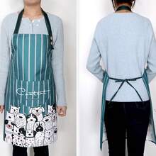 1個帆布條紋防水防油圍裙 - 藍色 - 查看 5