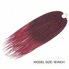 Bím tóc hộp Móc sự thêu Tóc 18 Inch Dài Móc sự thêu Bím tóc Móc sự thêu Tóc Đối với Nhỏ bé Móc sự thêu Bím tóc hộp Bím tóc hộp Móc sự thêu Tóc Hộp Bện Nối tóc Bóng Đen Màu Đỏ Sâu Đỏ - Ombre - Xem 2