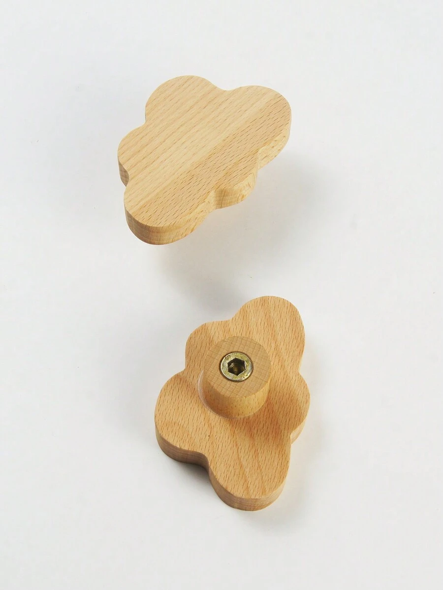 2入組可愛的雲形掛鉤,木製壁掛衣架、帽子、包包,掛式衣鉤,卡通動物櫥櫃把手,適用於兒童房間、櫥櫃抽屜手柄 - 彩色 - 查看 1