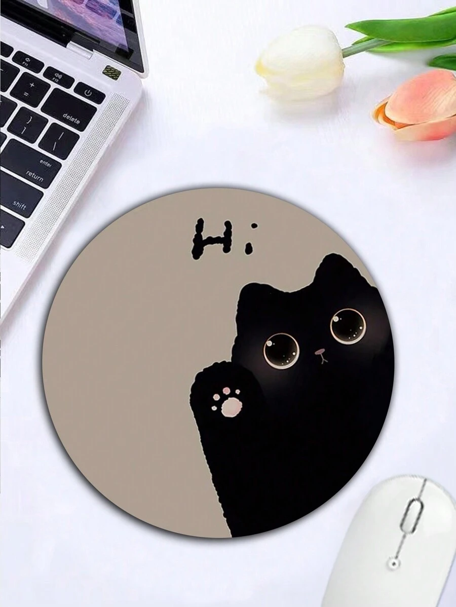 Mouse Pad, Round Mouse Pad, Custom Thickened Textured Mouse Pad, Lycra Fabric, Washable, Anti-Slip Rubber Base, Personalized Wireless Computer Mouse Pad - Multicolor - View 1