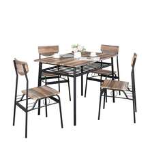 Rectangular Disassembly And Assembly P2 Board Iron Compartment 1 Table 4 Chairs Dining Table And Chair Set Natural Color - 自然色彩 - 查看 4