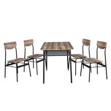 Rectangular Disassembly And Assembly P2 Board Iron Compartment 1 Table 4 Chairs Dining Table And Chair Set Natural Color - 自然色彩 - 查看 5
