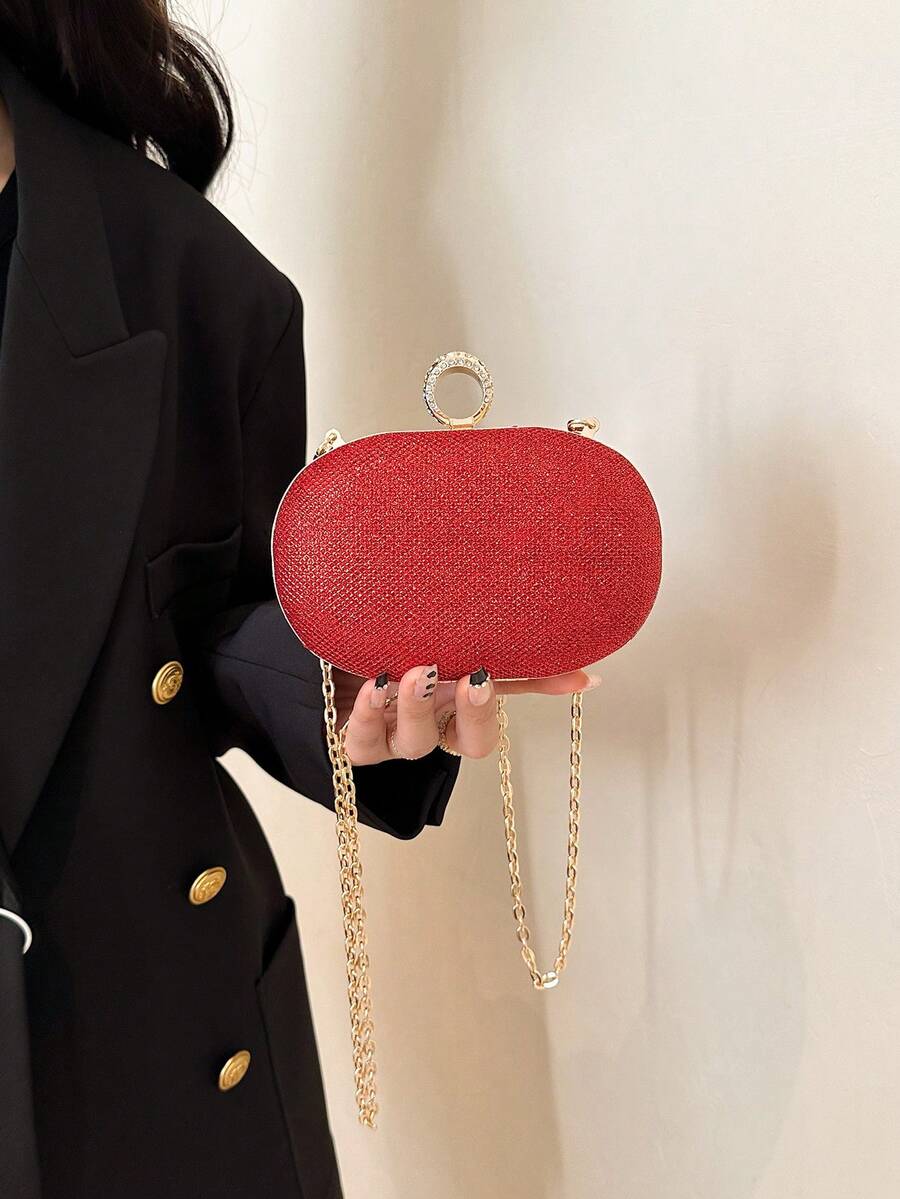 時尚、簡潔、奢華、多功能斜挎包,精湛工藝,適用於聚會、約會和晚宴 - 紅色 - 查看 1
