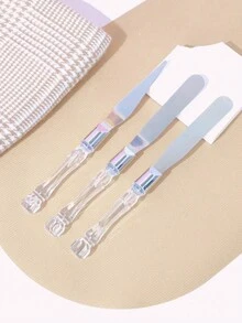 3入組不鏽鋼蛋糕裝飾刮刀,透明手柄,適用於家庭烘焙 - 銀色 - 查看 1