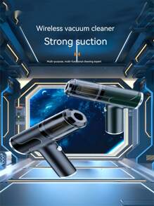 車用及家用高功率無線小型吸塵器,便攜手持式新能源車用吸塵器,無線強力手持式吸塵器,車輛和家庭清潔 - 黑色 - 查看 2