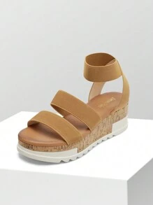 Women's Wedges Flatform Platform Sandals Open Toe Elastic Strap Casual Outing Vacation Flatform Platform Valentine's Day Summer Shoes - Lạc đà - Xem 2