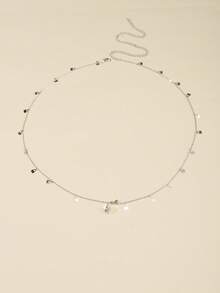 1pc Lady's Silver-Colored Lock-Shaped Cosplay Prop Body Chain - Silver - View 3