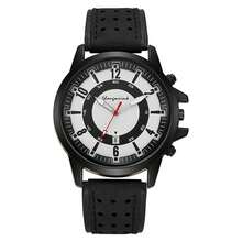 1pc Sporty Men's Quartz Wrist Watch With Calendar And Faux Leather Strap - Black - View 8