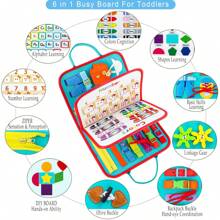 1PC Busy Board For 3-6 Year Old, Toddler Travel Toys For Car Plane, Montessori Sensory Toys For Toddlers, Educational Learning Activities Board For Fine Motor Skills, Gift For Boys Girls - Green - View 4