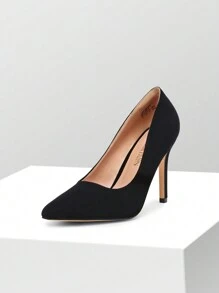 Women Stiletto High Heel Pumps Pointed Toe Elegant Wedding Court Pumps Shoes - 黑色 - 查看 2