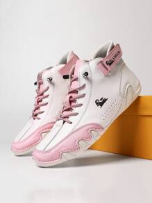 Pink Boots Pink Shoes Women's New Fashion Colored Personalized Cute Pink High Top Shoes For Daily Casual Light And Soft Colored Pink Round Toe High Top Lace Flat Heels For Women And Ankle Boots For Women's Short Boots Fashion And Leisure Vacation Women's Daily Travel Holiday Vacation Spring Summer Winter Autumn PU Leather Women's Sports Shoes Mountaineering Boots Women Boots Winter Boots White Shoes Woman Shoes Women's Shoes Booties Ankle Boots White Sneakers Boots For Women Ladies Boots Boots For Woman Sneakers Women Winter Shoe Casual Shoes Winter Women Shoes Shoes For Winter White Shoes For Women White Booties White Shoe Women's Loafers - Pink - View 4