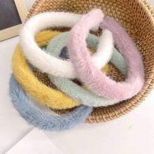 5入組毛絨假兔毛寬邊頭帶女性配件 - 彩色 - 查看 1