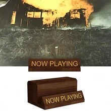 NOW Playing Vinyl Record Stand Vinyl Record Holder Display Wood Records Storage Stands For Albums Spinning Accessories - Brown - View 2