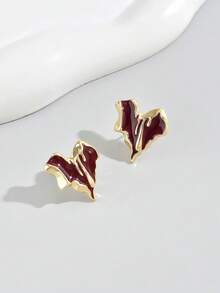 1pair Heart Shaped Lava Stone Fashionable Uncommon Design Exquisite High-End Earrings Suitable For Women's Daily Wear - Multicolor - View 5