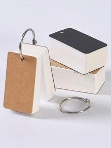 1pc/100sheets Premium Detachable Pocket Portable English Word Blank Mini Sticky Note Notebook With Ring Binder Card Holder - Brown Cover - View 4