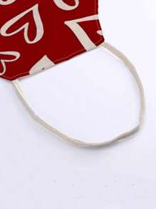 1pc Linen Apron With Heart Pattern - Purple - View 5