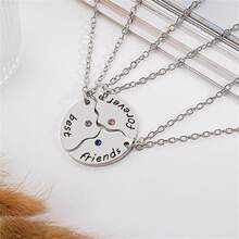 3 件組大中小姊妹項鍊女可愛女孩簡約心型友誼項鍊首飾配件 - 圓形三件套 - 查看 1