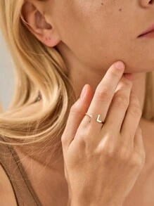 1pc Exquisite Adjustable Ring Customized Engraving English Customized Gift For Women S925 Sterling Silver Fine Ladies Jewelry Gift Customized Gift Anniversary Gift - Rose Gold - View 4