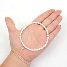 1入經典鋪鑲帶有首字母吊墜的女士鏈腳鍊