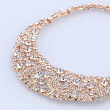 Bridal Water Drop Crystal Necklace, Earrings, Bracelet And Ring Set For Wedding & Evening Party Dress Accessory