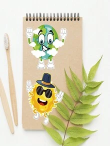 6 Packs Make-A-Face Sticker Set, Create Solar System Space Stickers, DIY Craft Facial Sticker Decorations, Make Your Own Space Stickers, Suitable For Party Supplies & Gifts (Some Accessories Color Randomly Sent) - Multicolor - View 4