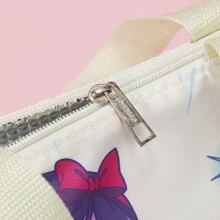 Miniso Bolsa de bento de la serie de poder de princesa de fantasía, bolsa de almuerzo portátil con estampado de dibujos animados lindos - Amarillo - Ver 4