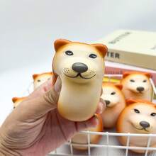 獨特的柴犬擠壓玩具 - 具有創意設計的完美減壓器和辦公室裝飾 - 黃色 - 查看 3