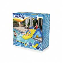 Resbaladilla Inflable Deportes Acuáticos Infantil Para Niñas y Niños en Piscina Alberca Tobogán Portatil Hinchable - Amarillo - Ver 4