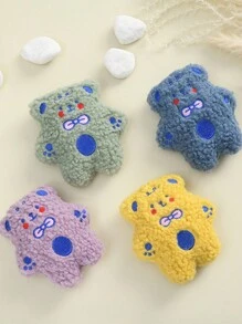 1pc Cartoon Teddy Bear Chewable Plush Cat Toy With Embroidery - Multicolor - View 1