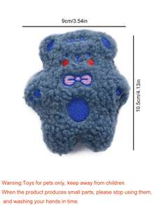 1pc Cartoon Teddy Bear Chewable Plush Cat Toy With Embroidery - Multicolor - View 6