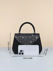 Sáng bóng , Sang trọng Và Quyến rũ Của phụ nữ Túi đám tiệc , Thanh lịch Và Đúng mốt Túi xách tay Và Túi đeo vai , Tuyệt đẹp Túi xach tay , Thích hợp Đối với Của phụ nữ Sinh nhật Các bữa tiệc Và Đám cưới , , Bữa tối , Quà tặng tốt nhất Đối với phụ nữ - màu đen - Xem 4