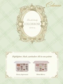 COLORROSE 浮雕彩妆盘，哑光闪光粉眼影盘，显色度高，持久亮泽闪光眼影，丝滑，轻盈，顺滑，带镜面，荧光笔轮廓腮红粉一体式彩妆盘 - 1089 烏木沉香 - 查看 5